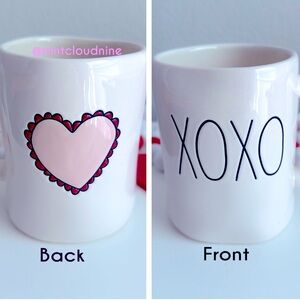 💞 RAE DUNN XOXO / ♥️ VALENTINES DAY DUAL SIDED MODERN FARMHOUSE COFFEE TEA MUG